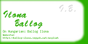 ilona ballog business card